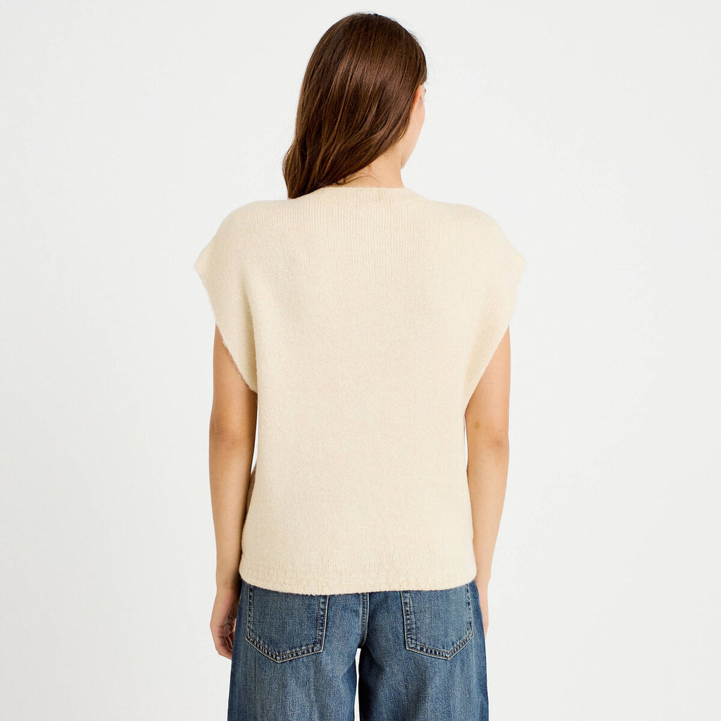 Gilet ample sans manches sable femme