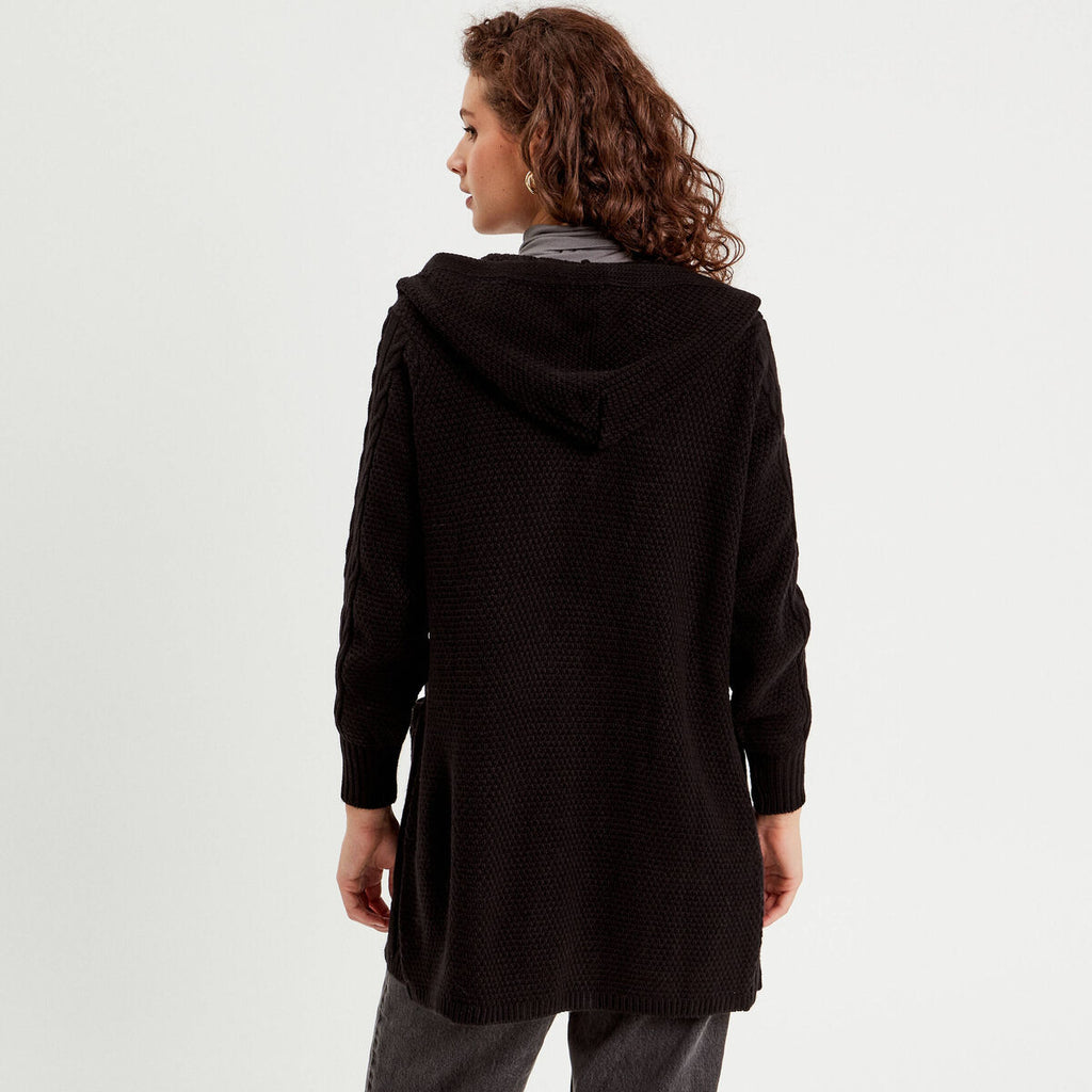 Gilet manches longues noir femme