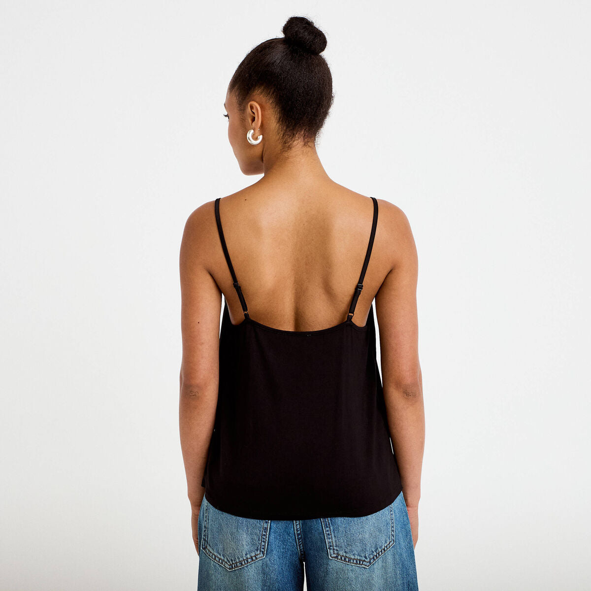 Débardeur ajusté décolleté dentelle noir femme