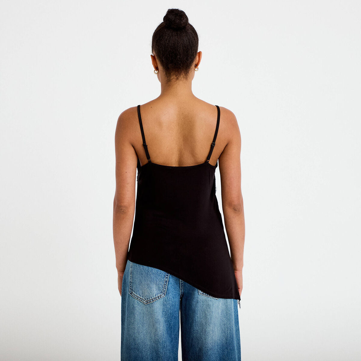 Débardeur ajusté décolleté dentelle noir femme