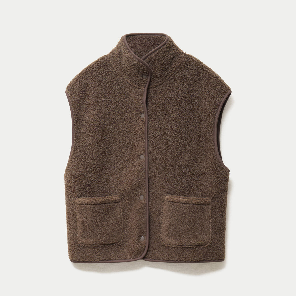 Veste sans manches effet polaire taupe femme