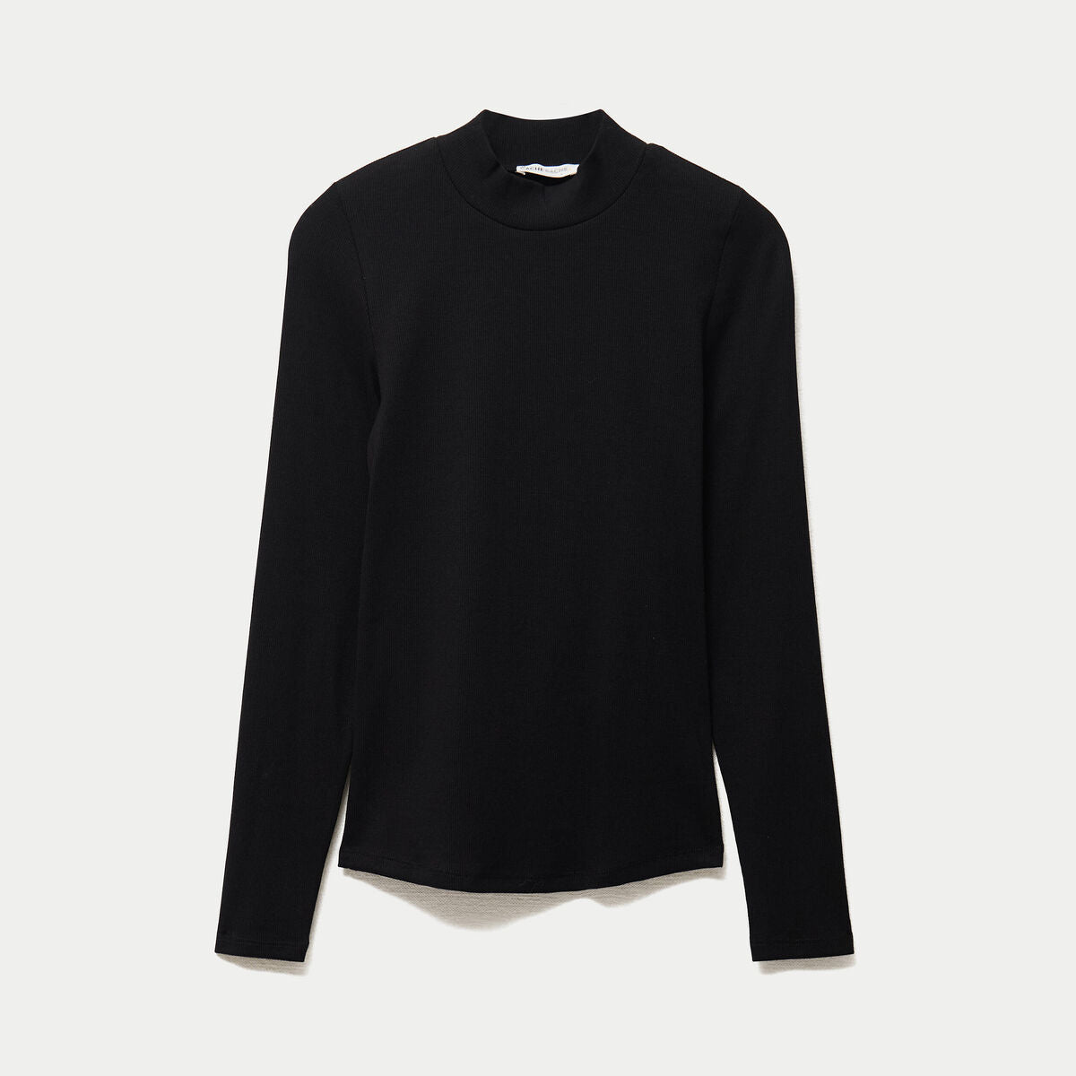 T-shirt ajusté manches longues noir femme
