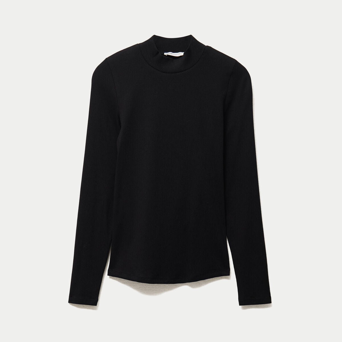 T-shirt ajusté manches longues noir femme
