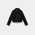 Veste droite courte sans manches noir femme