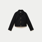 Veste droite courte sans manches noir femme