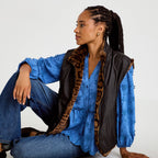 Veste réversible sans manches noir femme