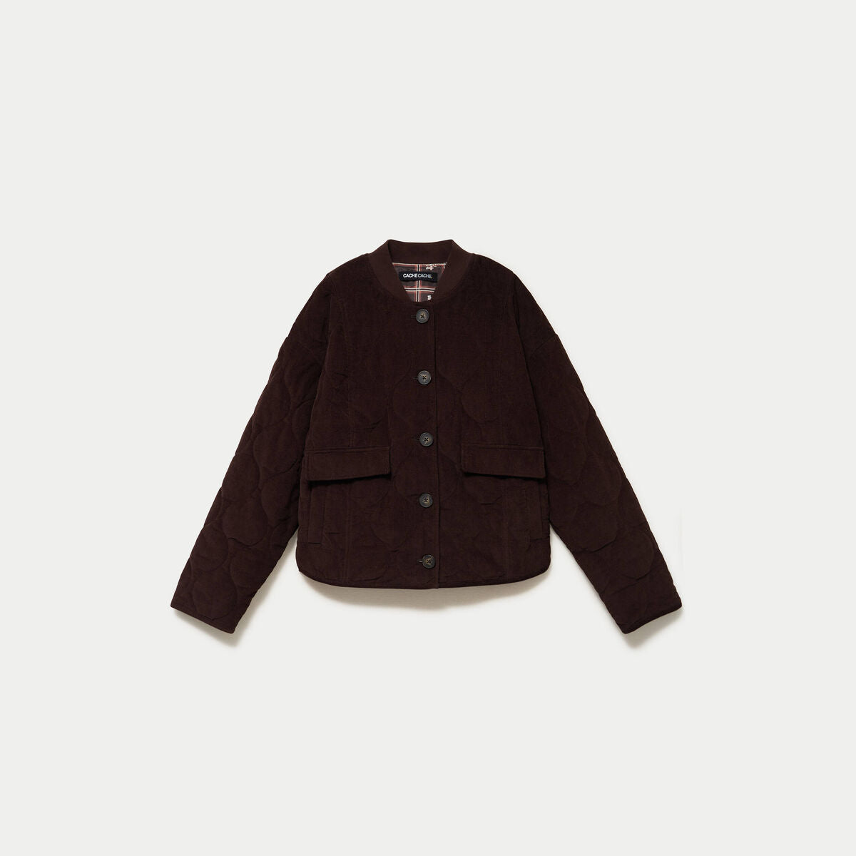 Veste ample manches longues en velours marron foncé femme