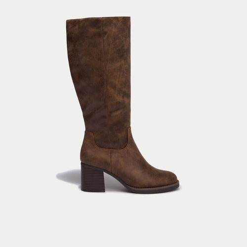 Bottes à talon marron femme