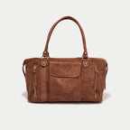 Sac aspect daim camel femme