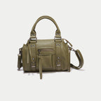 Sac porté main vert kaki femme