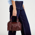Sac porté main bordeaux femme