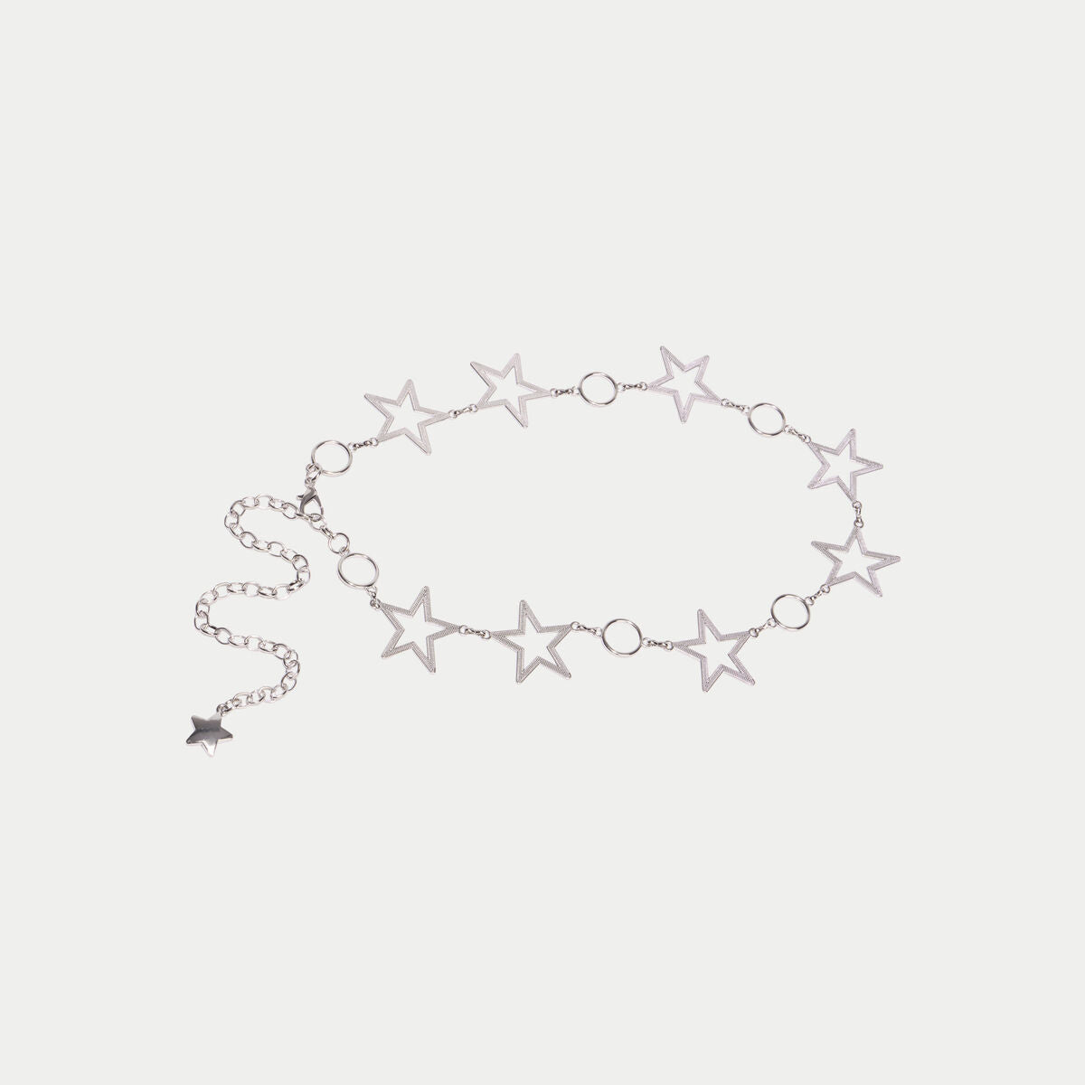 Ceinture fine avec chaîne gris argent femme