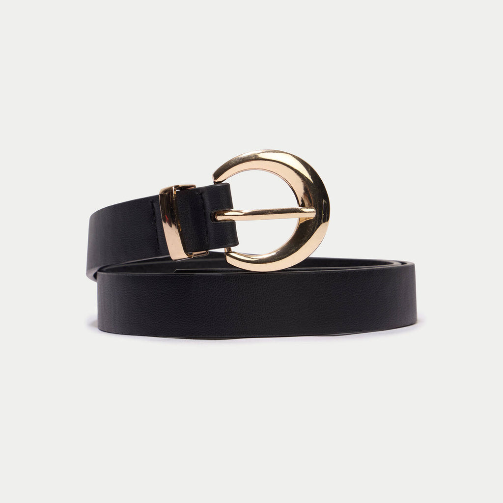 Ceinture fine noir femme