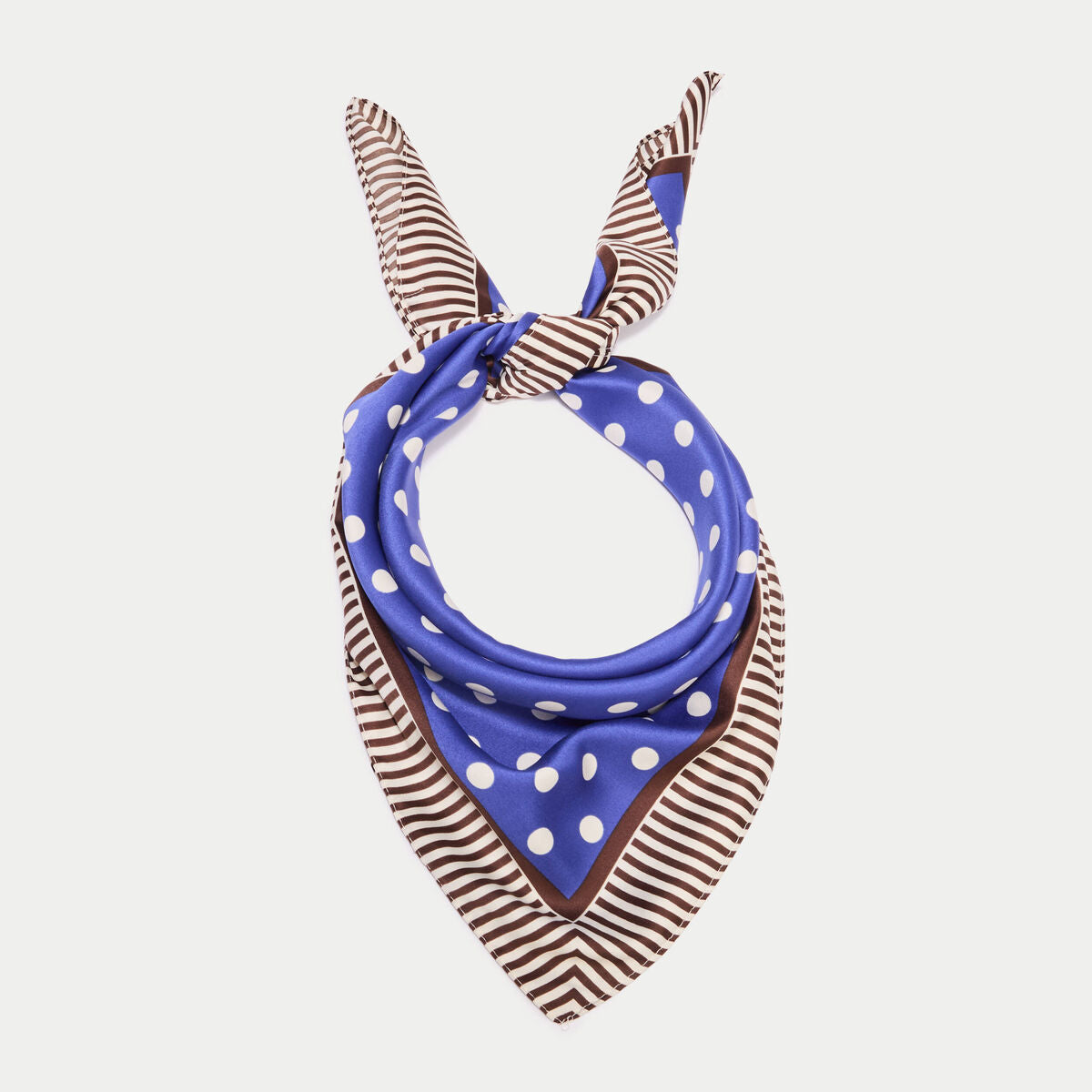 Foulard satiné soyeux bleu electrique femme