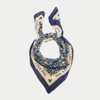 Foulard satiné soyeux bleu electrique femme