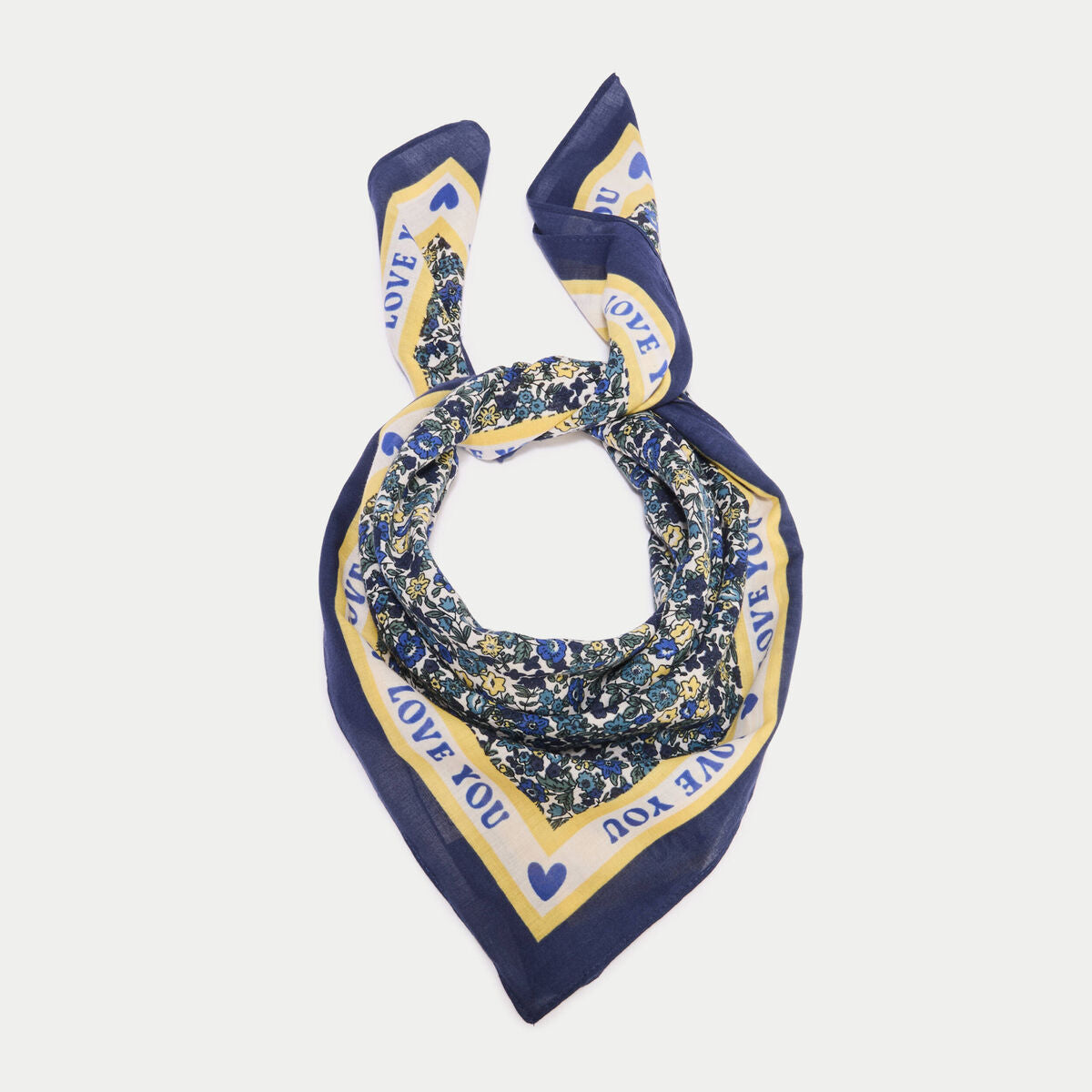 Foulard satiné soyeux bleu electrique femme