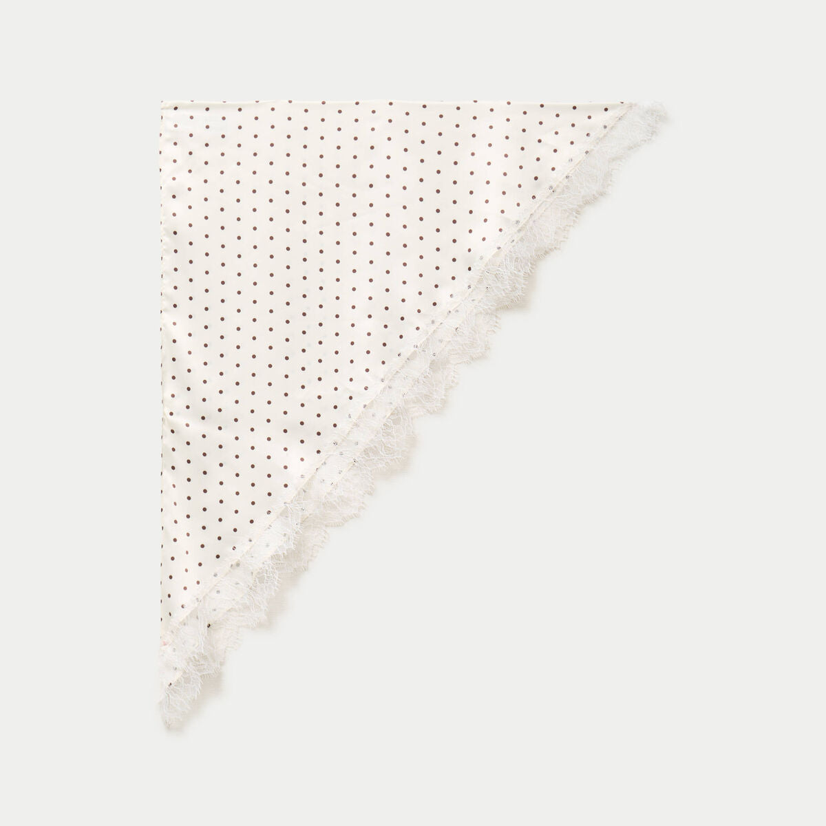 Foulard satiné avec dentelle ecru femme