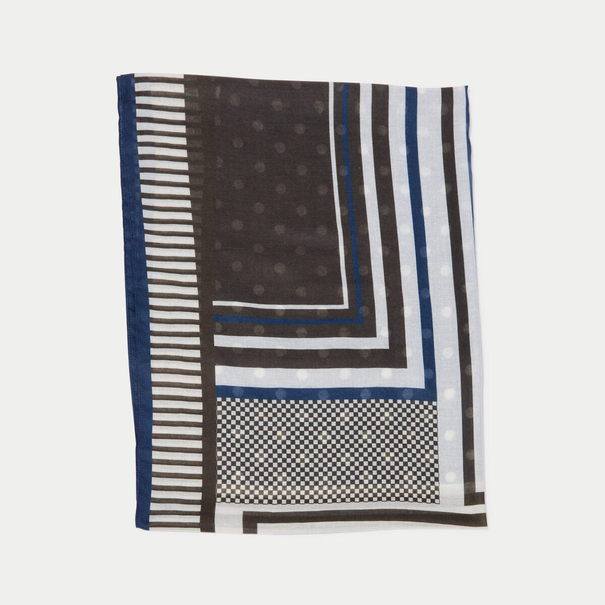 Foulard satiné soyeux marron foncé femme