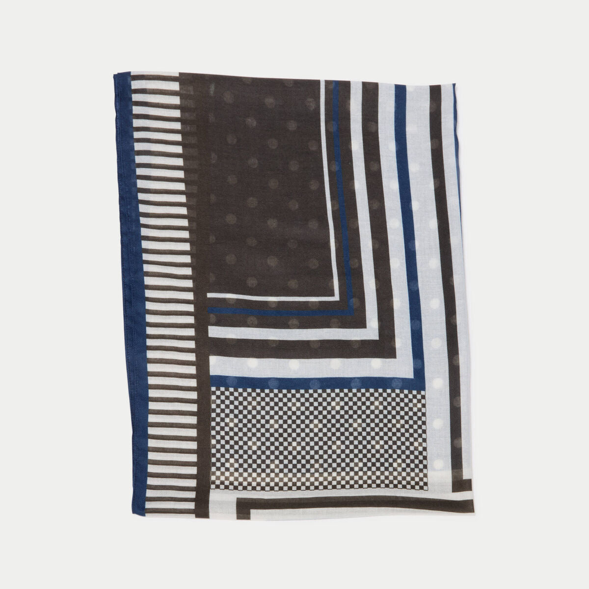 Foulard satiné soyeux marron foncé femme