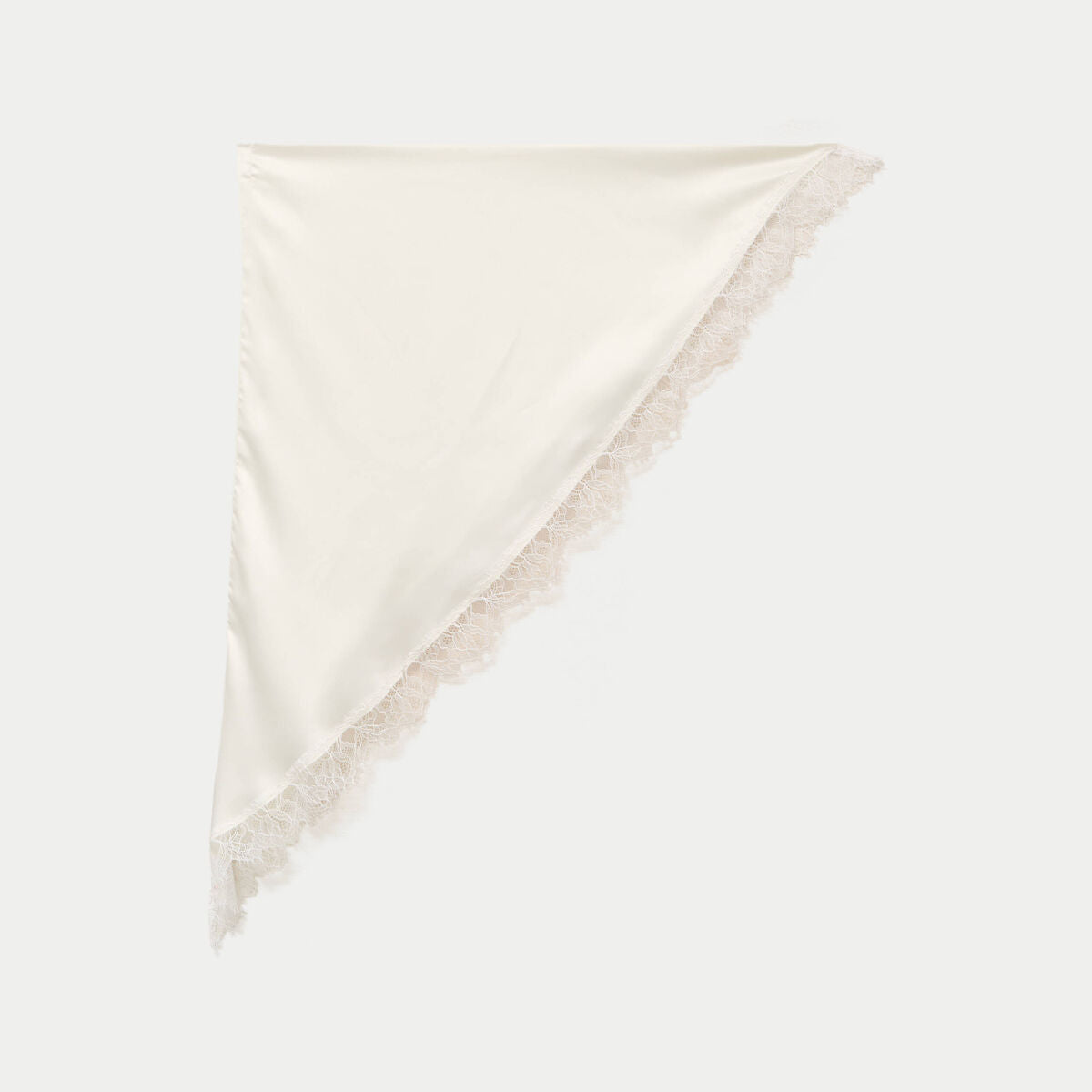 Foulard dentelle effet satiné ecru femme