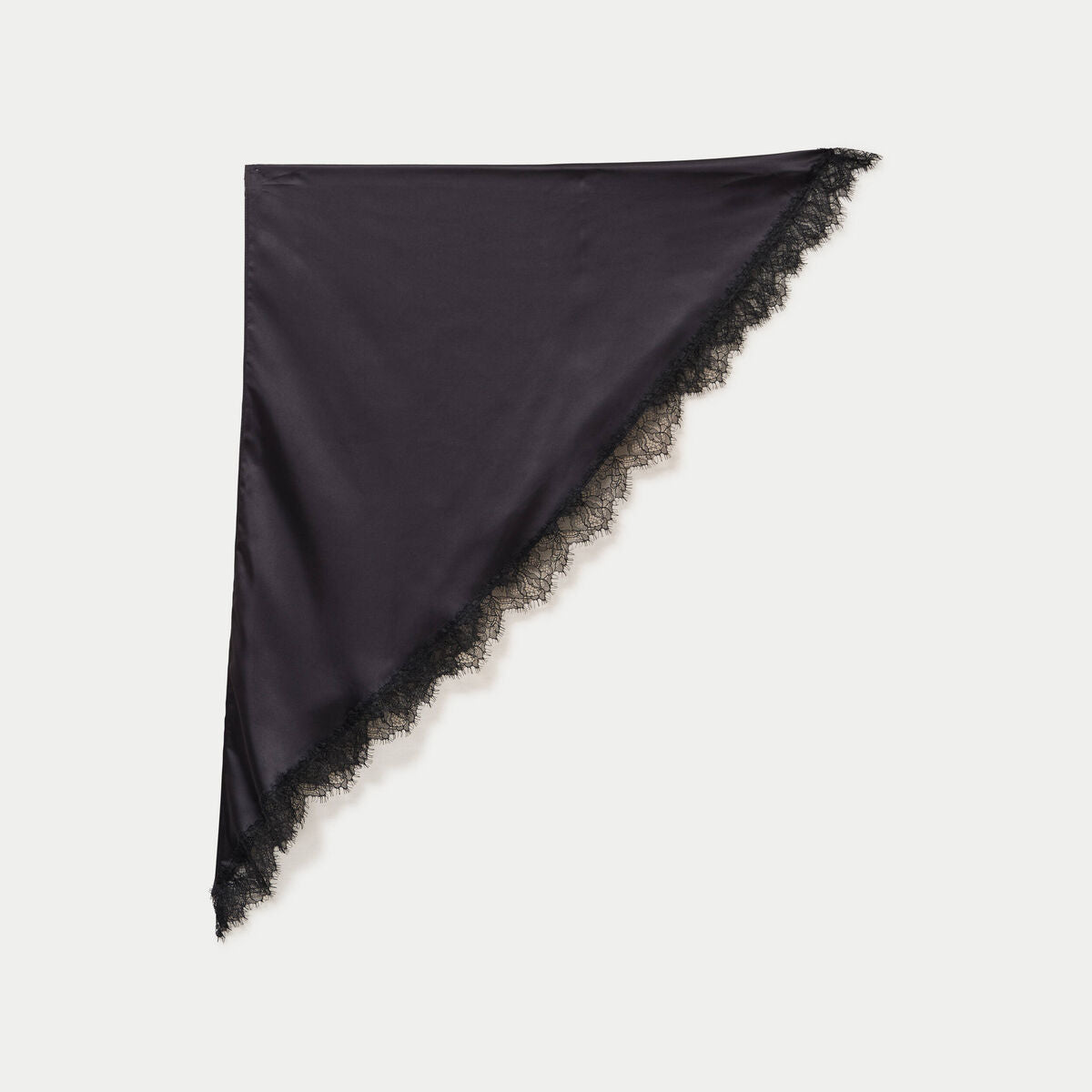 Foulard dentelle effet satiné noir femme