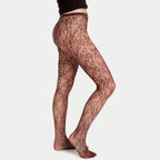 Collants aspect dentelle bordeaux femme