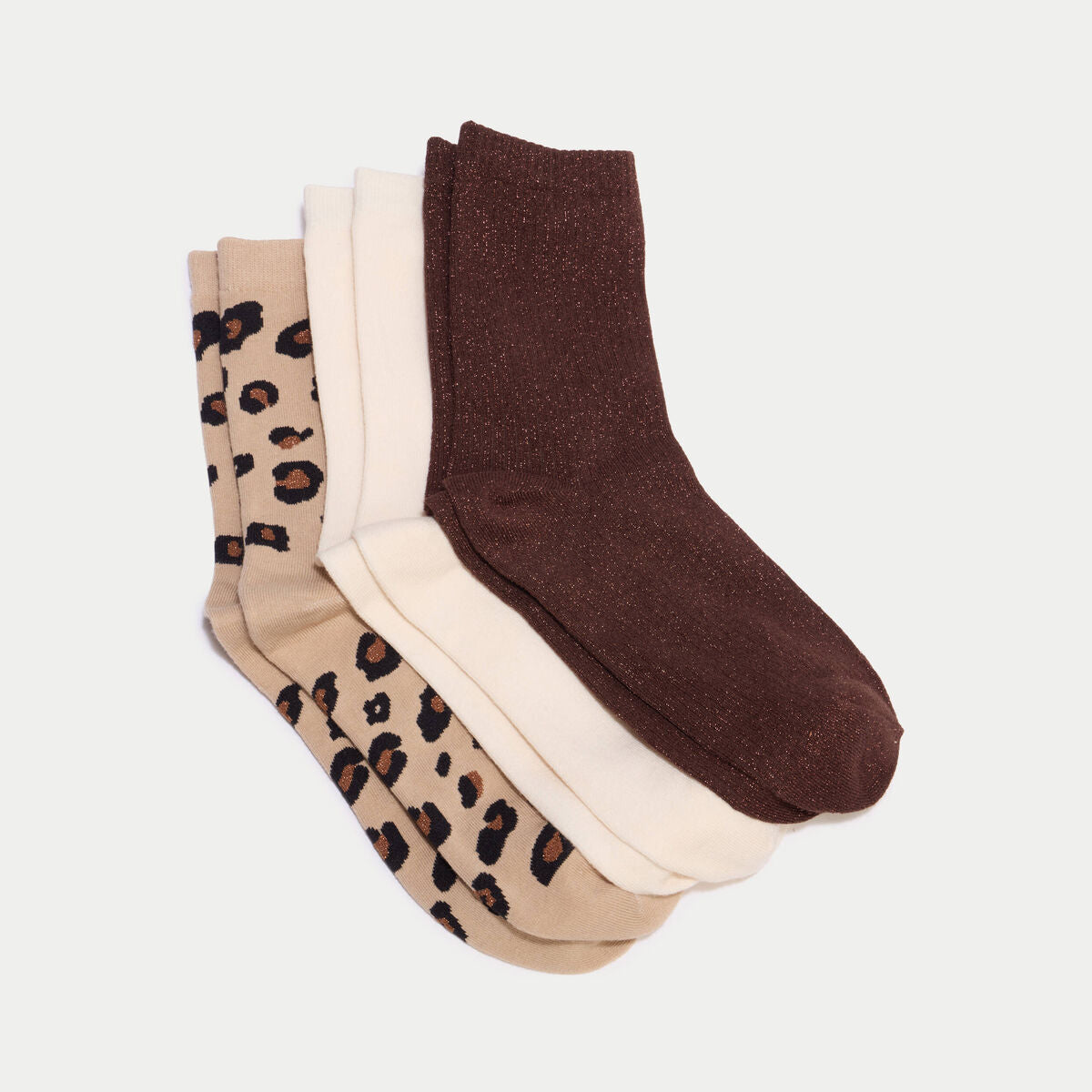Lot de 3 paires de chaussettes marron foncé femme