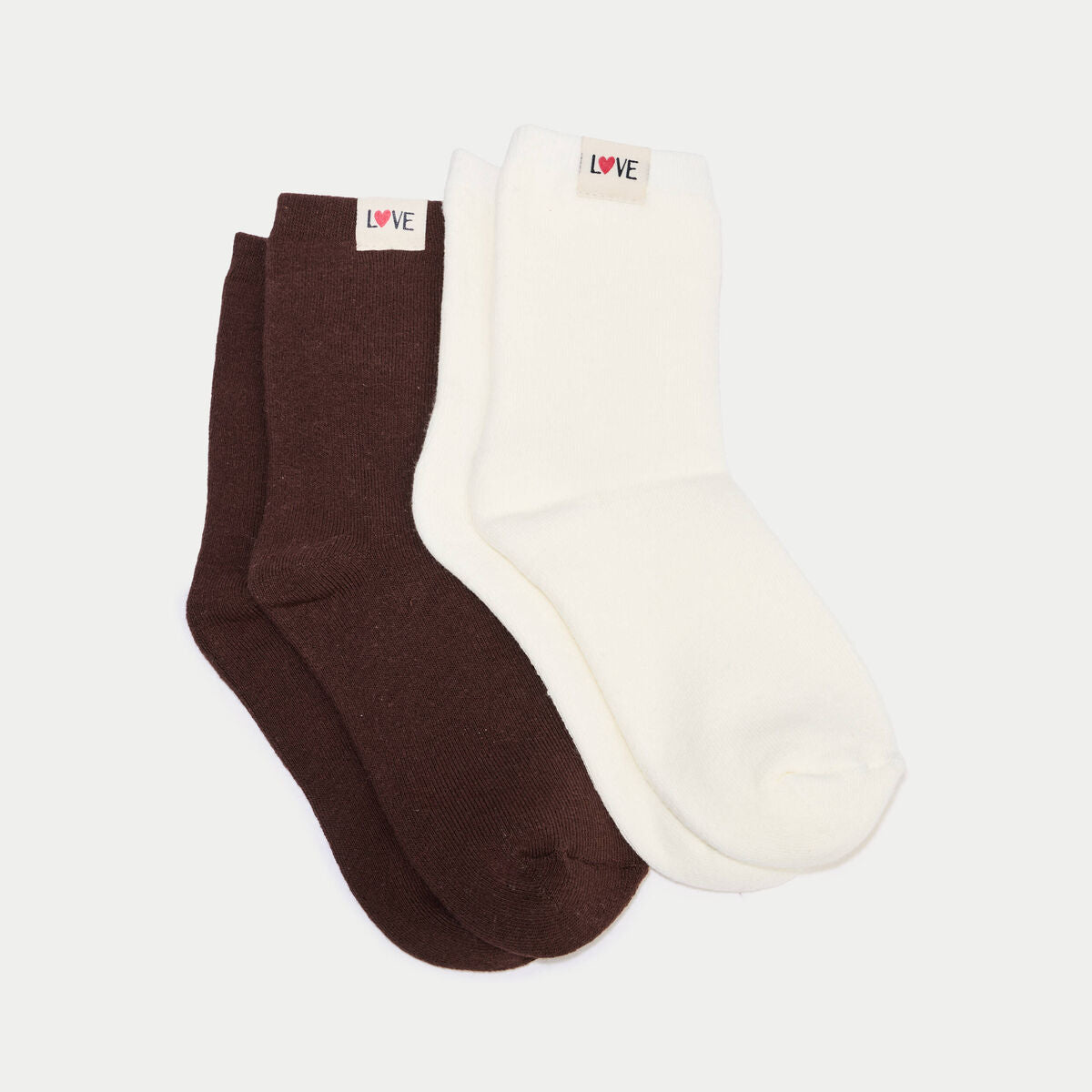 Lot de 2 paires de chaussettes marron foncé femme