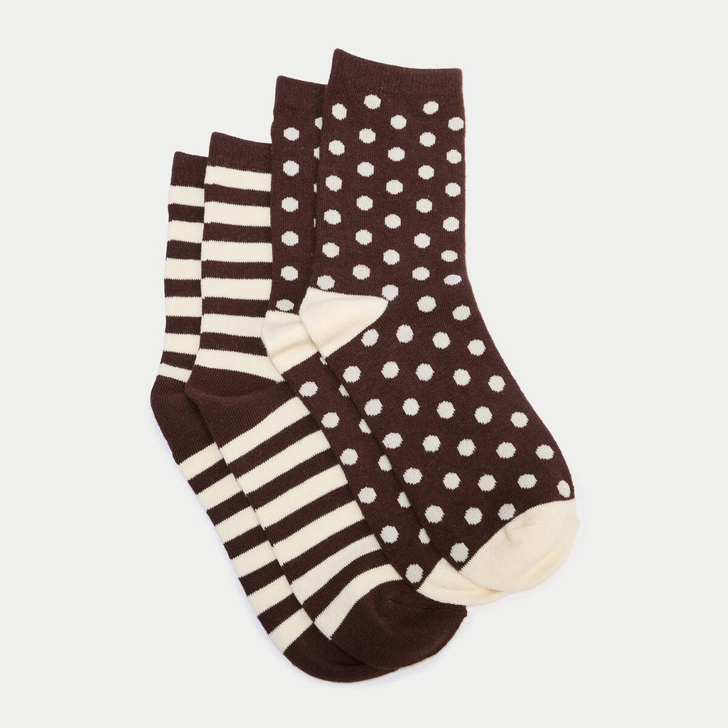 Lot de 2 paires de chaussettes marron foncé femme