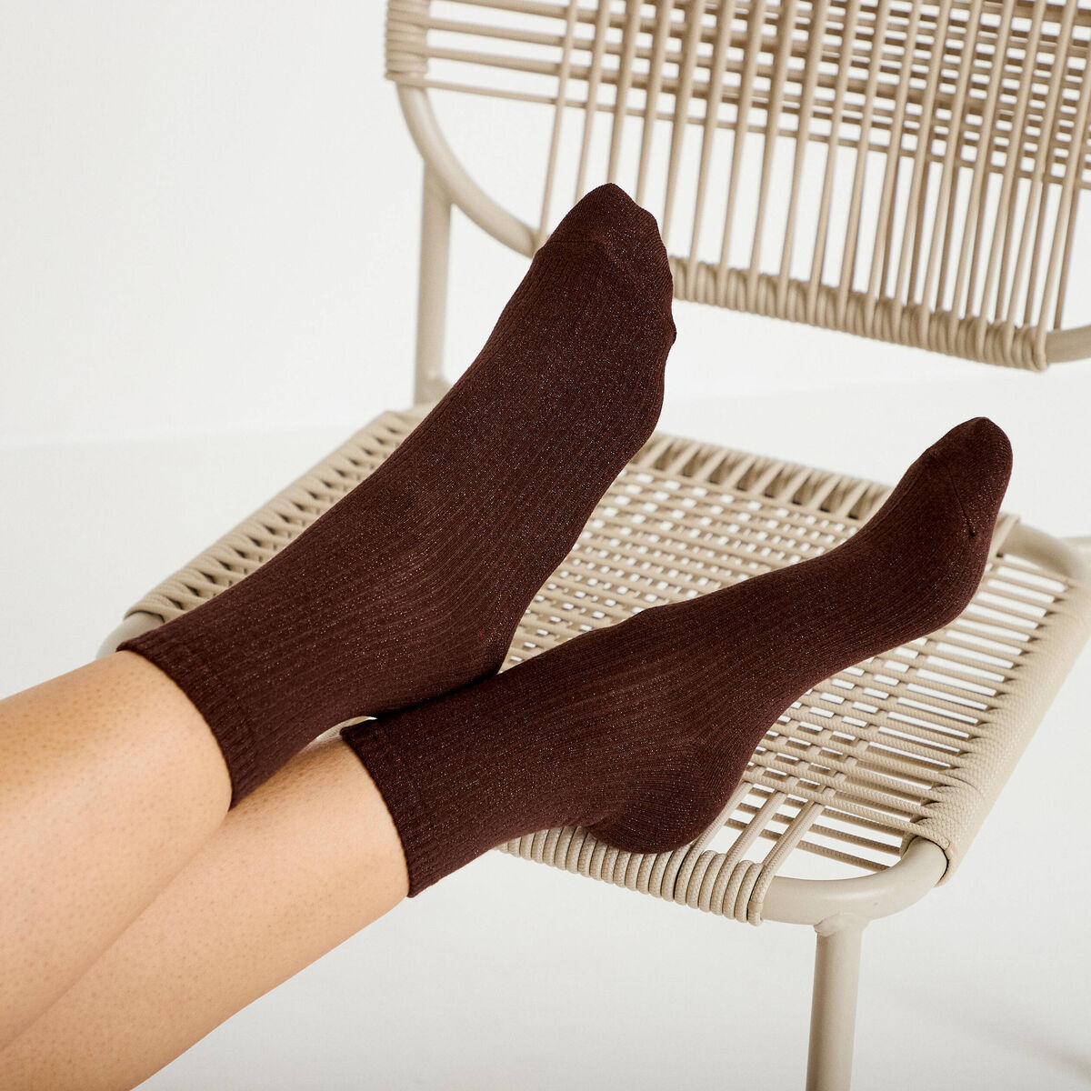Lot de 3 paires de chaussettes marron foncé femme