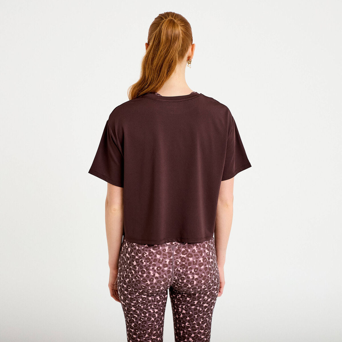 T-shirt manches courtes activewear marron foncé femme
