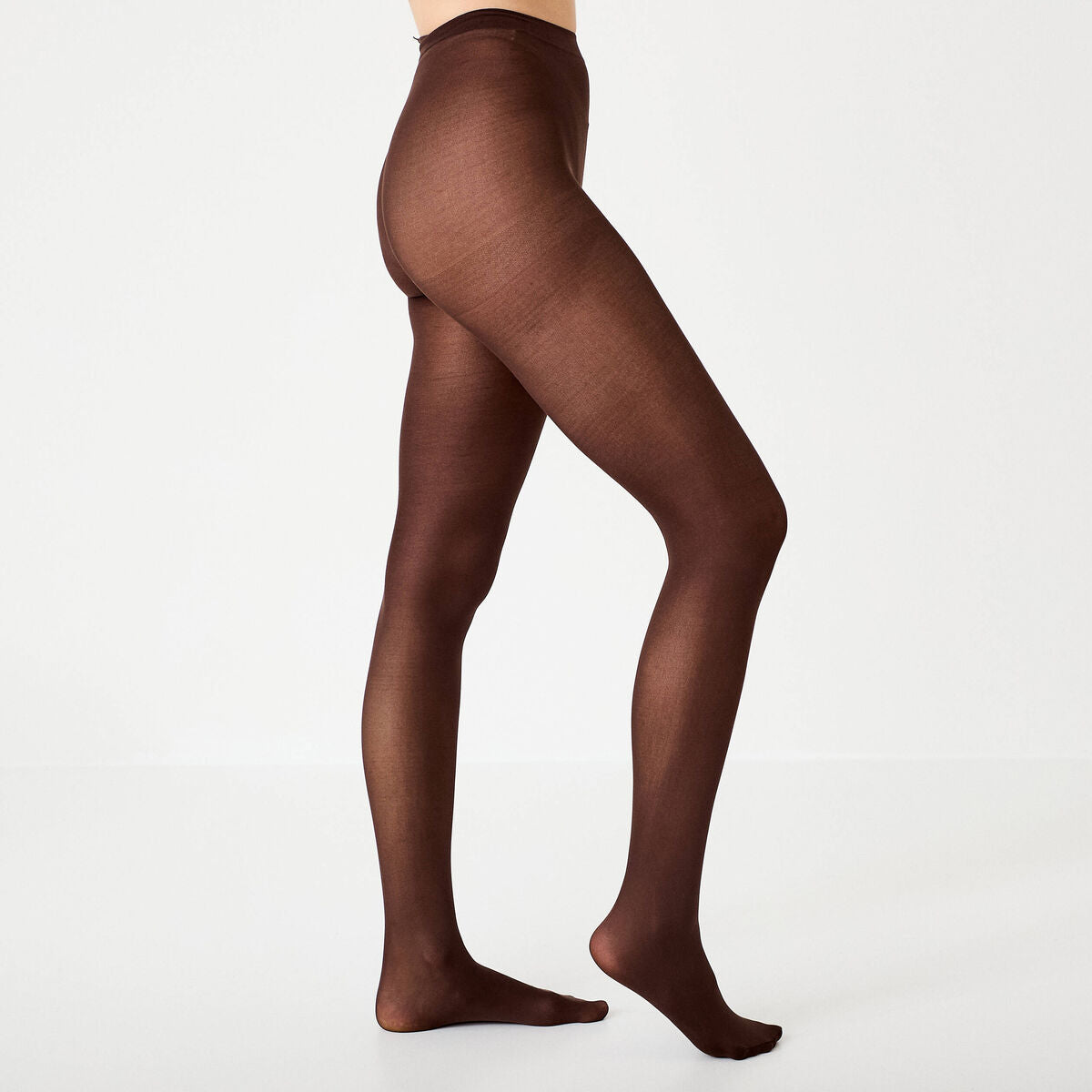 Collants opaques unis 60D marron foncé femme