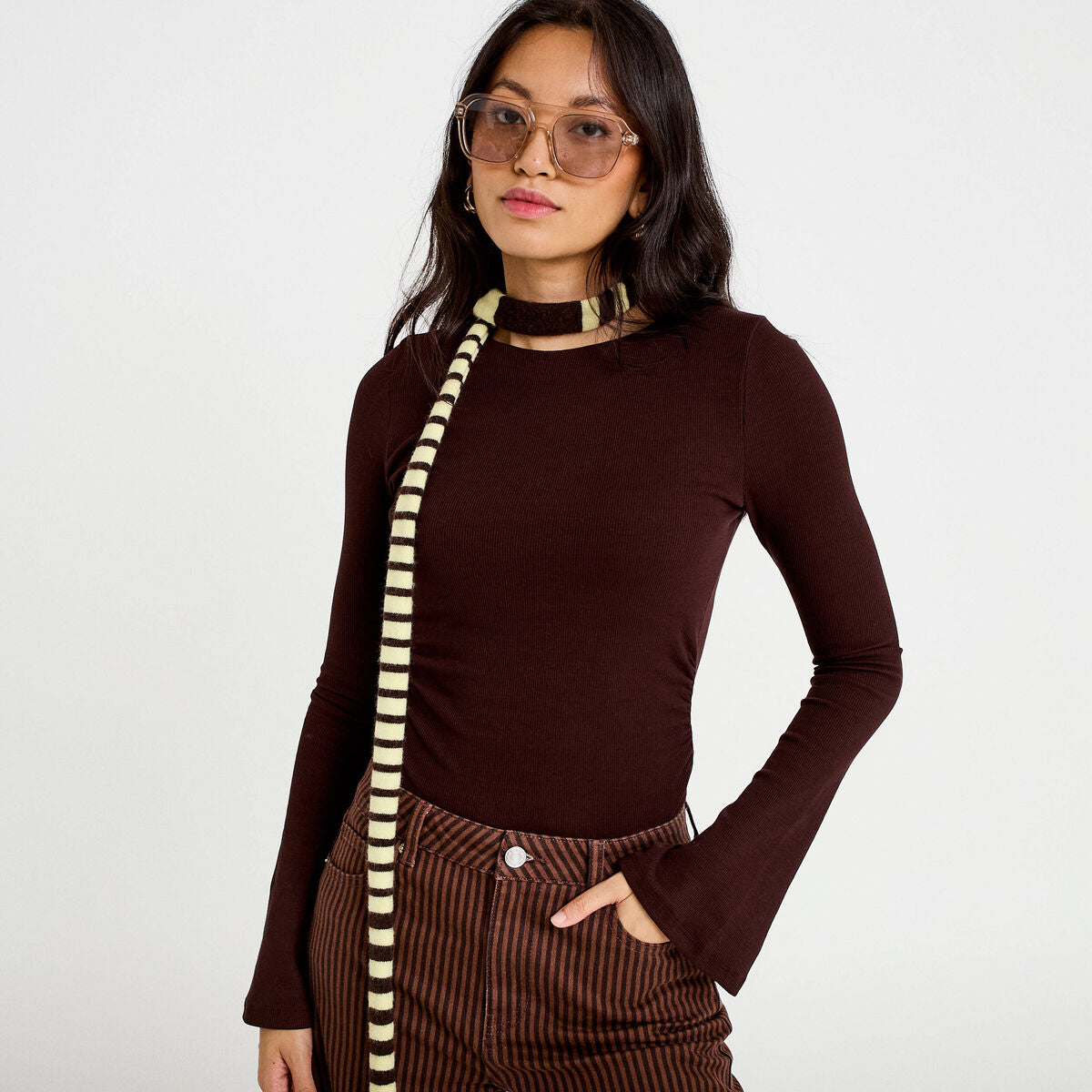 Écharpe jaune clair femme