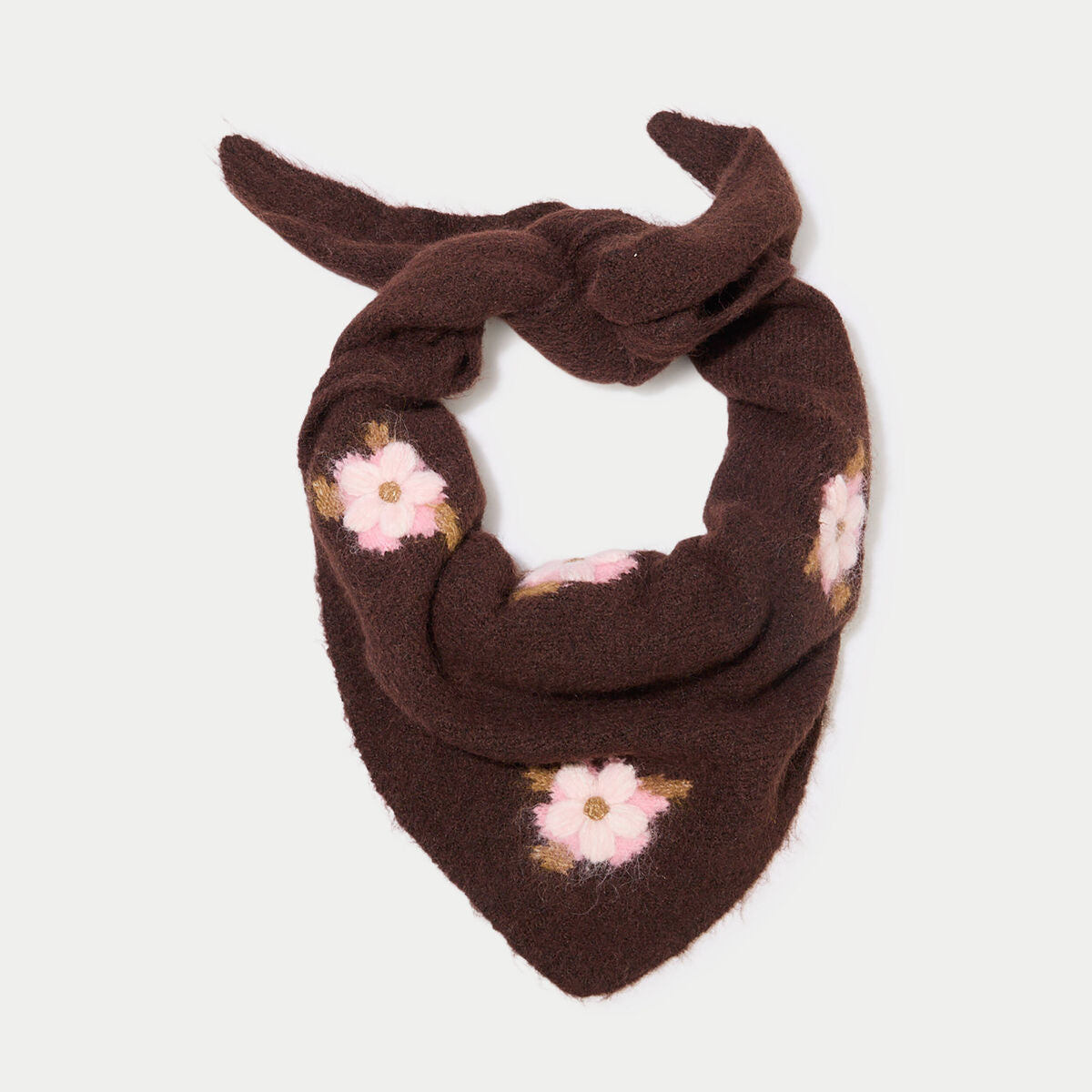 Écharpe fluide marron foncé femme