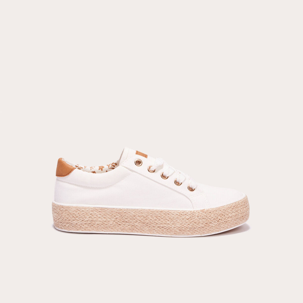 Espadrilles plates ecru femme