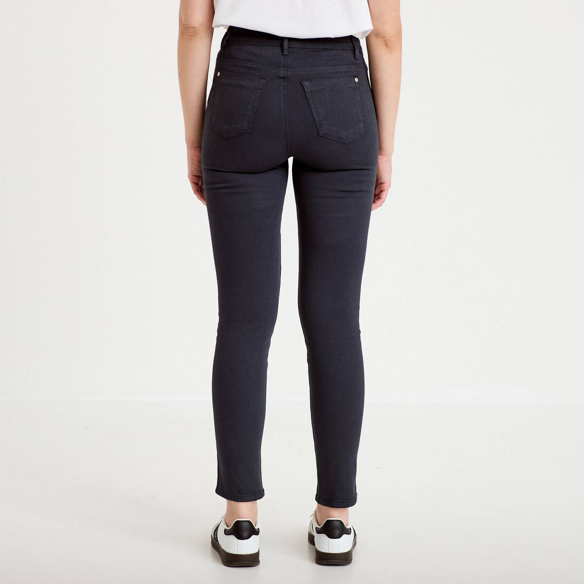 Jeans slim 5 poches bleu marine femme