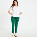 Jeans slim 5 poches vert émeraude femme