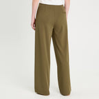 Pantalon large vert kaki femme